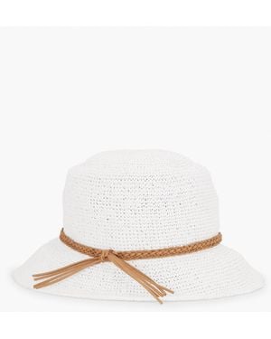 Talbots Straw Bucket Hat - White