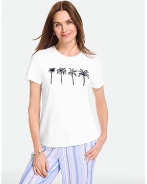 Talbots Short Sleeve Crewneck T-shirt - White