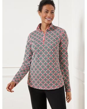 Talbots Modal French Terry Half-zip Pullover Sweater - Gray