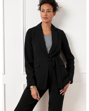 Talbots Easy Travel Tie Waist Blazer - Black