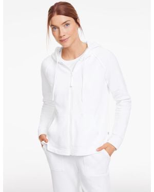 Talbots Cozy French Terry Hooded Jacket - White