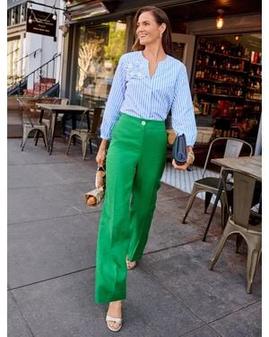 Talbots Floral Stripe Top - Green