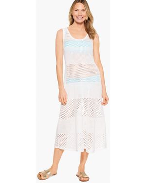 Aqua Club Open Stitch Midi Cover-up - White
