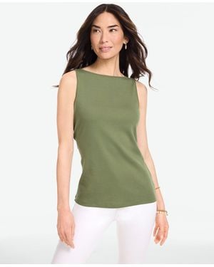Talbots Bateau Neck Sleeveless Tank Top - Green