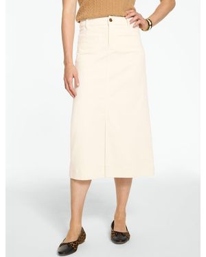Talbots Corduroy Midi Skirt - White
