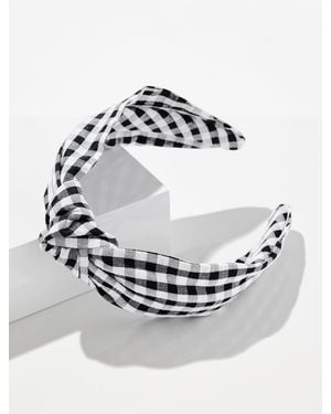 Talbots Gingham Headband - Gray