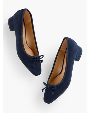 Talbots Vanessa Suede Block Heel Court Shoes - Blue