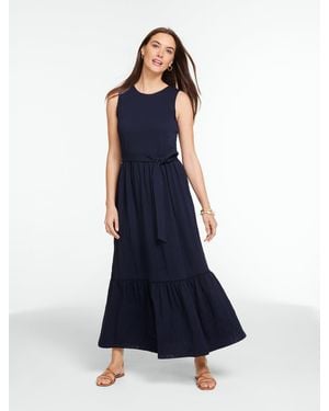 Talbots Nantucket Slub Sleeveless Maxi Dress - Blue