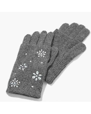 Talbots Snowflake Embellished Soft Knit Gloves - Grey