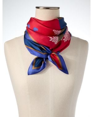 Talbots Effortless Horseshoes Square Scarf - Blue