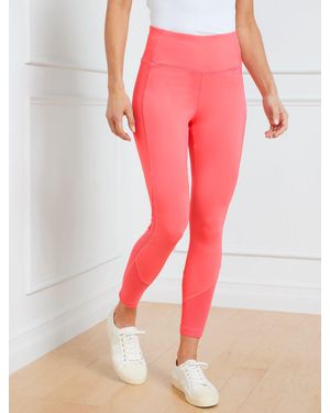 Talbots Performance Interlock Mesh Block Leggings - Pink