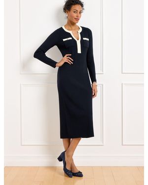 Talbots Ribbed Sweater Dress - Blue