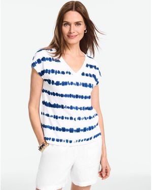 Talbots Dolman Sleeve V- Neck T-shirt - White