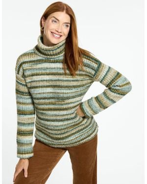 Talbots Cable Knit Turtleneck Sweater - Green