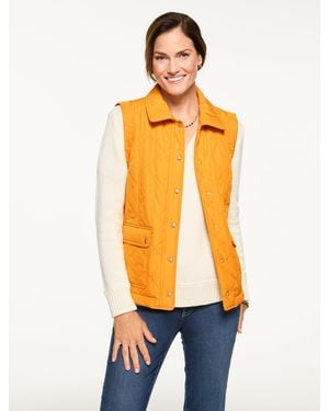Talbots Quilted Barn Vest - Orange