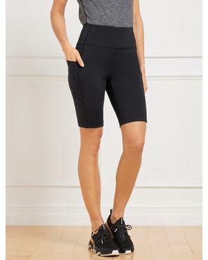 Talbots Performance Interlock High Waist Bike Shorts - Black