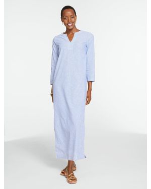 Talbots Linen Blend Kaftan Dress - Blue