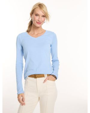 Talbots Pima V-neck T-shirt - Blue
