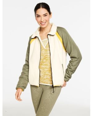 Talbots Colorblock Sherpa Jacket - Natural