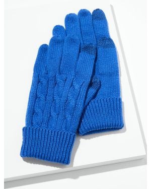Talbots Soft Cable Knit Gloves - Blue
