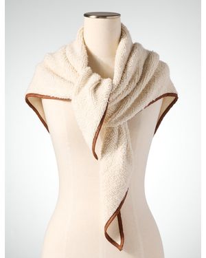 Talbots Triangle Shearling Scarf - Natural