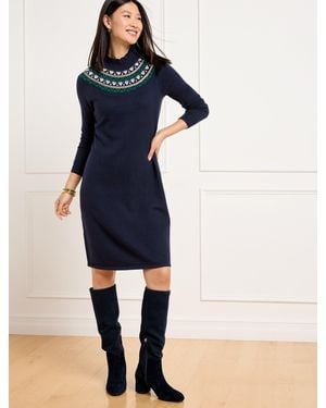 Talbots Embroidered Shift Jumper Dress - Blue