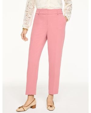 Talbots Tapered Ankle Polished Crepe Trousers - Pink