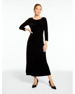 Talbots Velour Fit & Flare Dress - Black