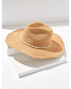 Hat Attack Raffia Crochet Hat - White