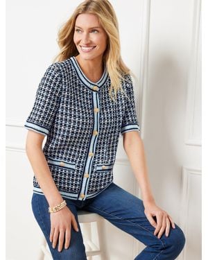 Talbots Short Sleeve Cardigan Sweater - Blue