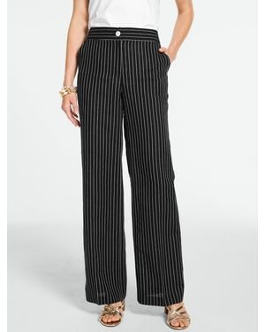 Talbots Classic Linen Wide Leg Pants - Black