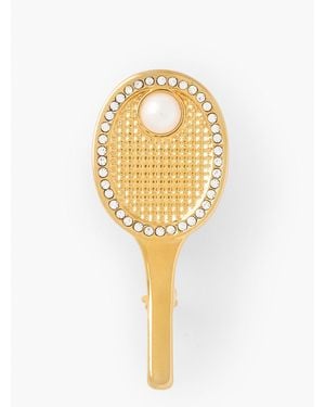 Talbots Tennis Racket Brooch - Metallic