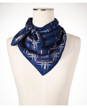 Talbots Medallion Silk Square Scarf - Blue