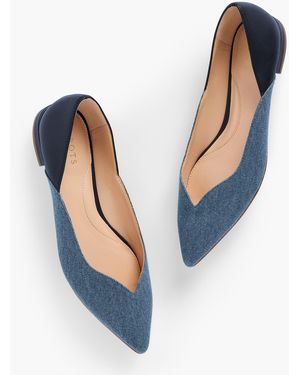 Talbots Portia Denim Trim Nappa Flats - Blue
