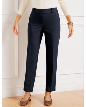 Talbots Hampshire Lightweight Double Cloth Straight Ankle Trousers - Blue