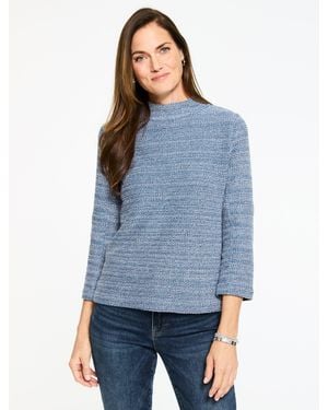 Talbots Mockneck Knit Swing Top - Blue