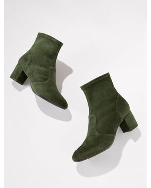 Talbots Pardo Suede Block Heel Booties - Green