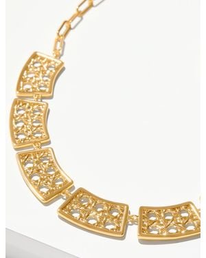 Talbots Rattan Texture Collar Necklace - Metallic