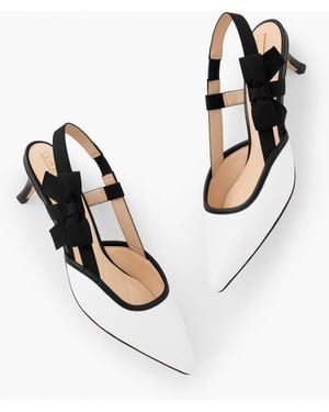 Talbots Sylvie Bow Slingback Nappa Court Shoes - White