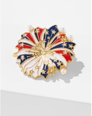 Talbots Ribbon Firework Brooch - White