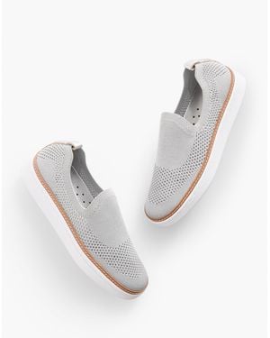 Talbots Brittany Metallic Slip On Knit Trainers - White