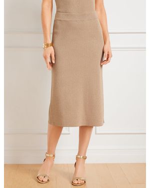 Talbots Metallic Ribbed Jumper Skirt - Natural