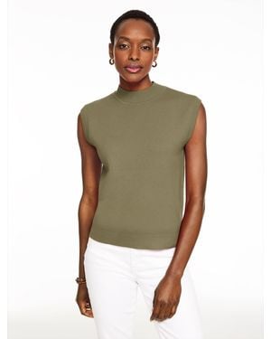 Talbots Mockneck Jumper Vest - Green