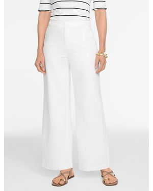 Talbots Relaxed Wide Leg Sailor Ankle Jeans - White