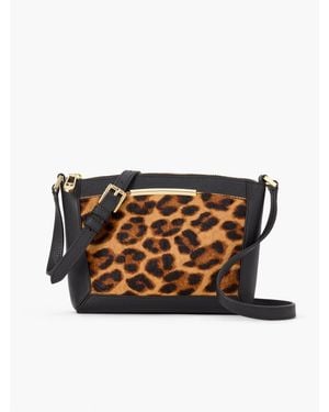Talbots Calf Hair & Pebble Leather Crossbody Bag - Brown