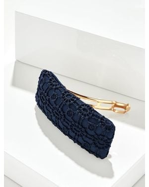 Talbots Lace Overlay Barrette - Blue