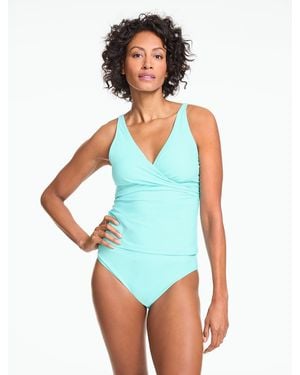Aqua Club Faux Wrap Tankini - Blue