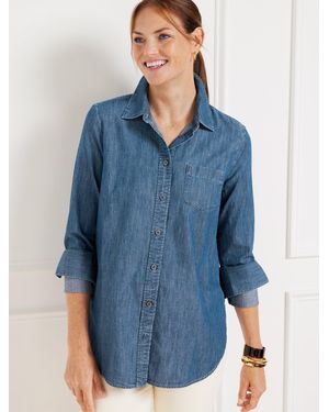 Talbots Boyfriend Shirt - Blue