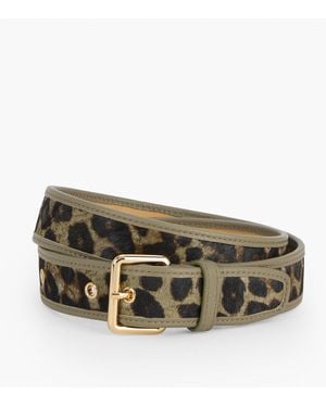 Talbots Leopard Calf Hair Belt - Green