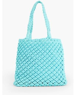 Talbots Knotted Cotton Cord Tote - Blue
